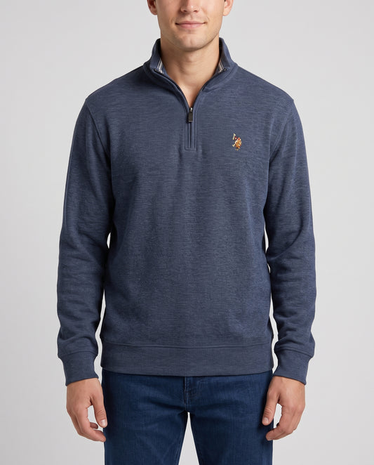 Us polo Assn Original Men quarter zipper - Charcoal Blue